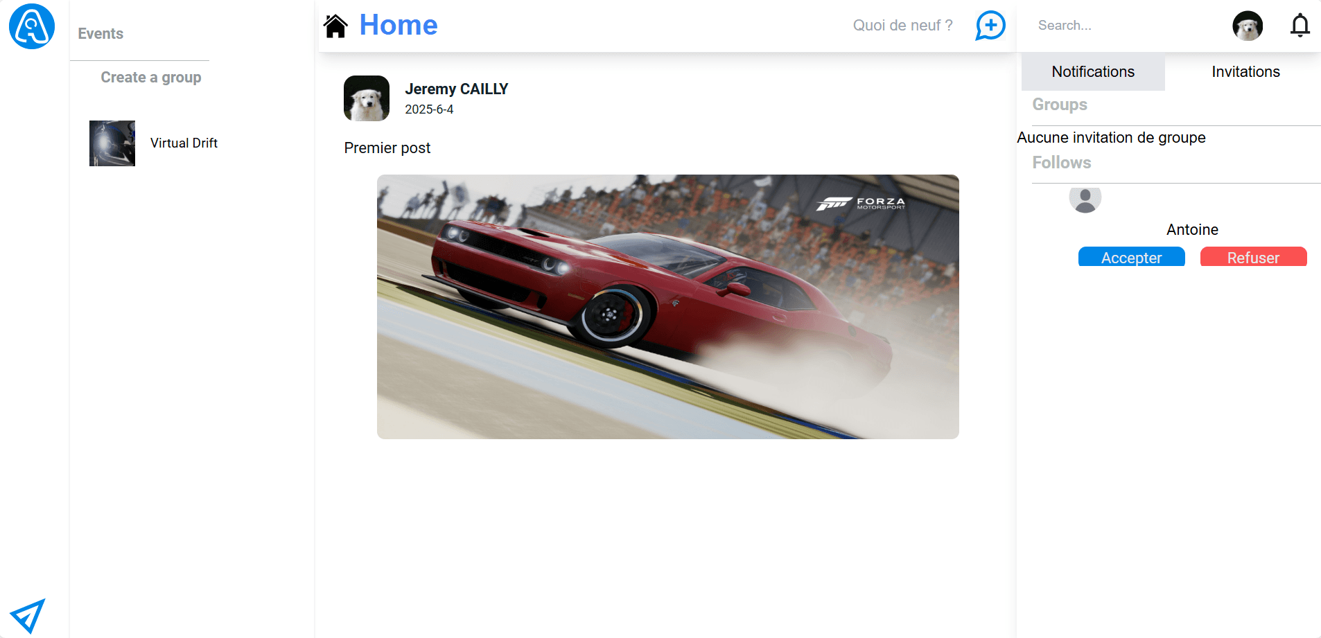 Social Natwork Home Page